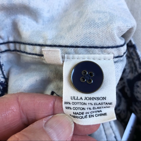 Ulla Johnson Jeans High Waist Floral Blue White Greer US 2 - Picture 12 of 12
